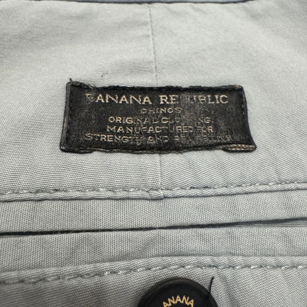 Banana Republic Aiden Chino Mens 35x30 Light Grey Slim Fit Cotton Stretch Pants‎